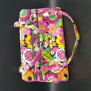 Vera Bradley Multicolor Shoulder Bag (black, pink, green, yellow, white) Flowers